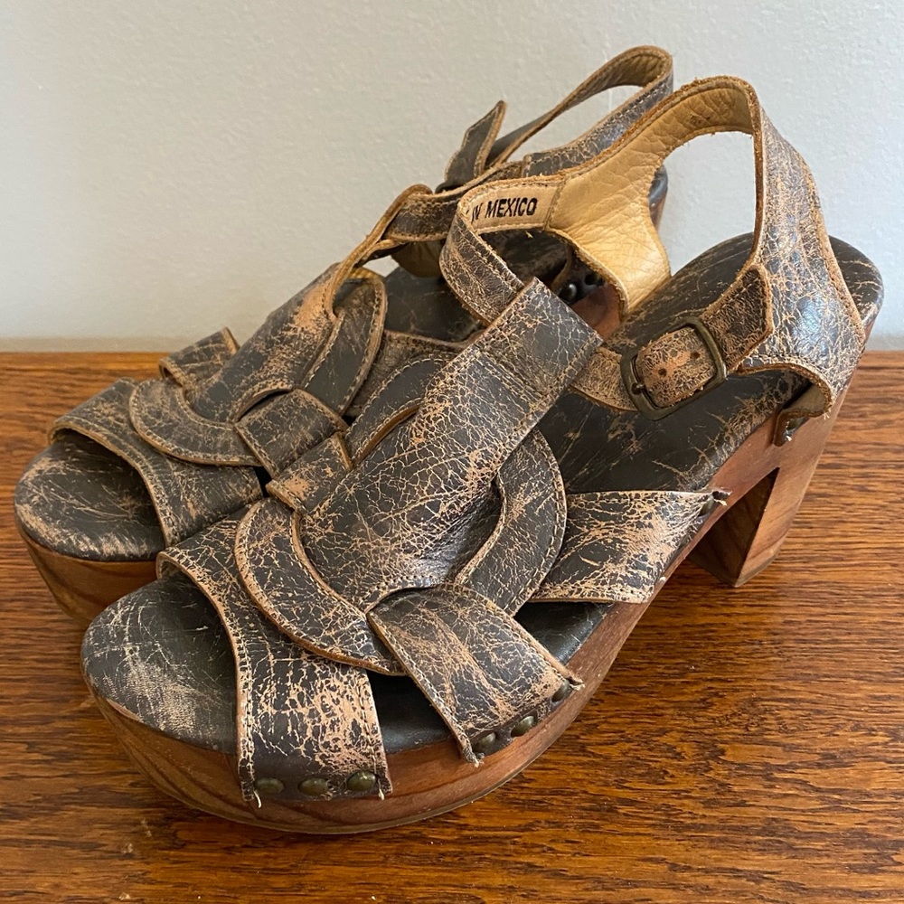Bed Stu Distressed Platform Heels